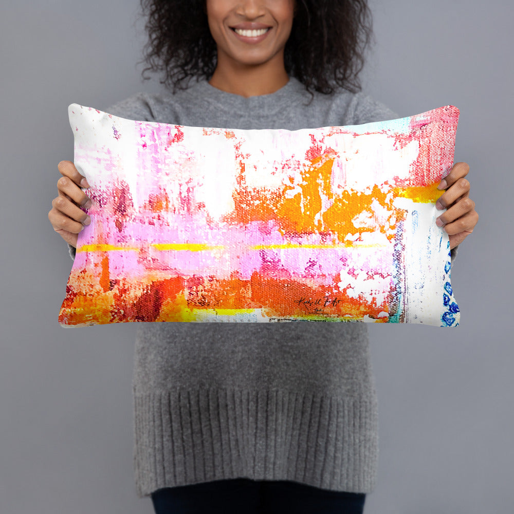 City Country City Colorful Abstract Fun Orange  Pillow